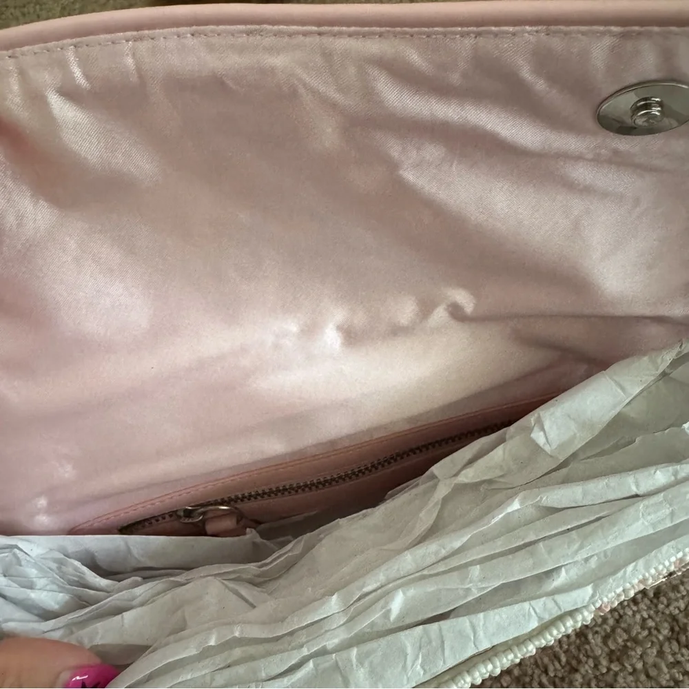 Staud Pink and White Tommy Floral Beaded Bag - Picture 4 of 4